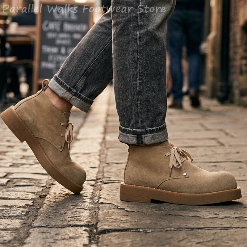 Men'S Shoes Smart - Klassieke suède woestijnschoenen voor heren, met