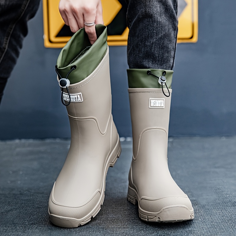 Men'S Shoes Water Resistant - Heren waterdichte regenlaarzen Mid Calf Slip
