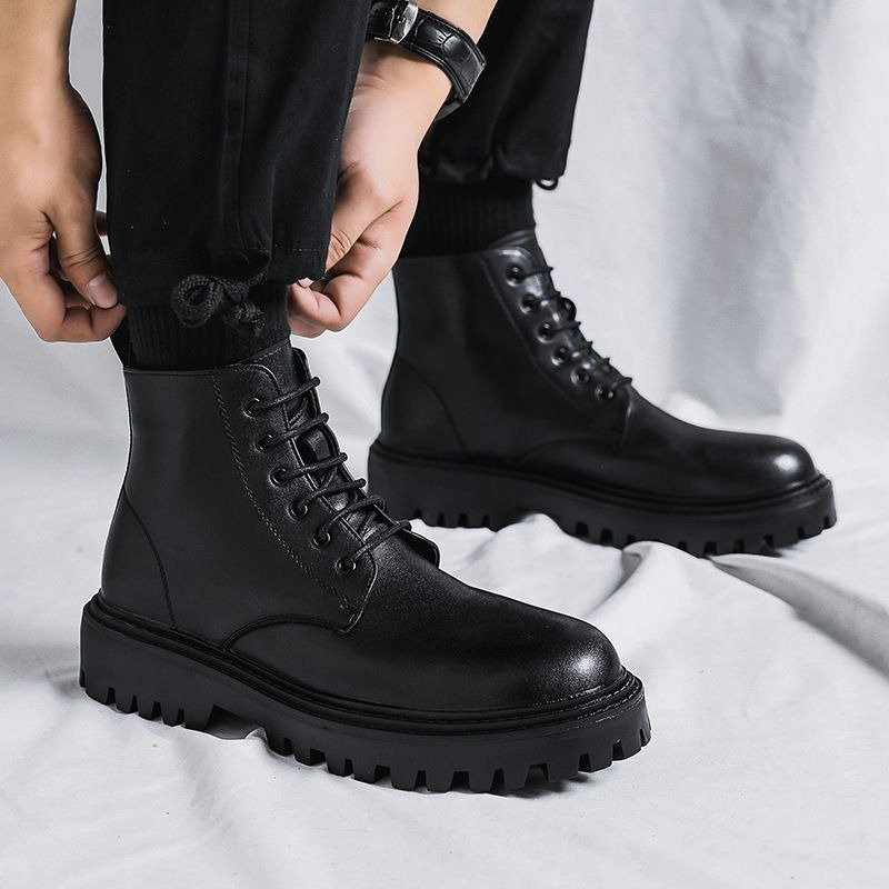 Heren hoge leren laarzen, modi - Men'S Shoes Increase Height recensie en prijs