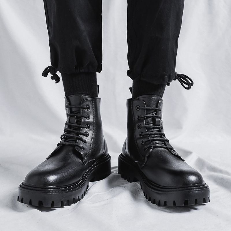 Heren hoge leren laarzen, modi - Men'S Shoes Increase Height recensie en prijs