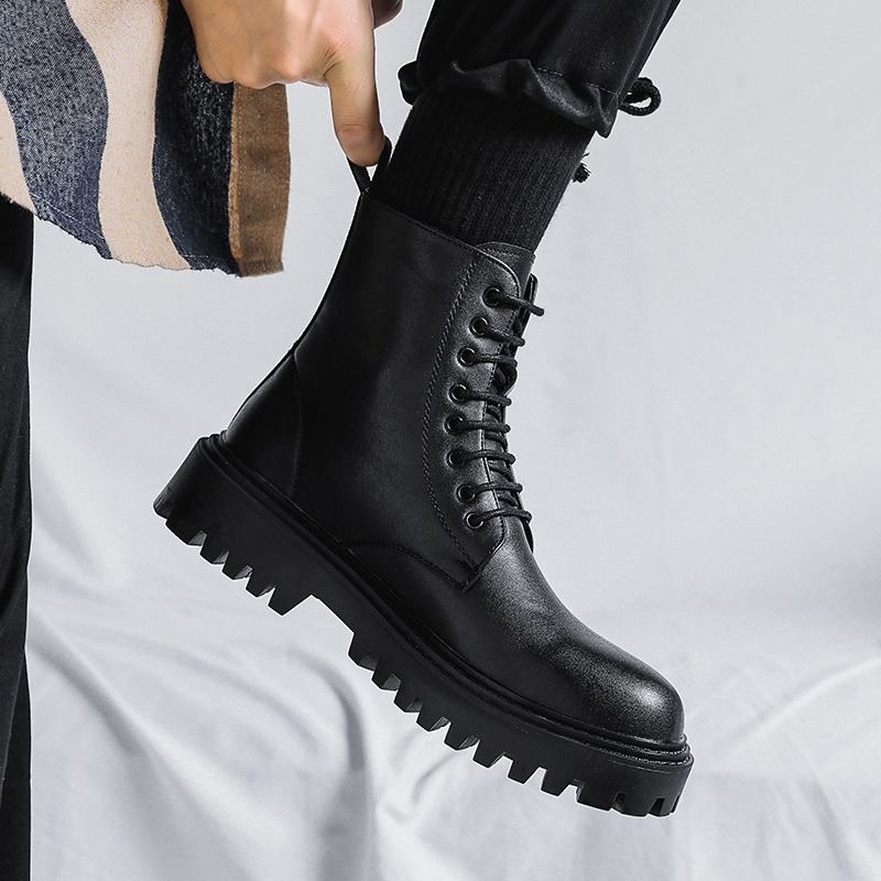 Heren hoge leren laarzen, modi - Men'S Shoes Increase Height recensie en prijs