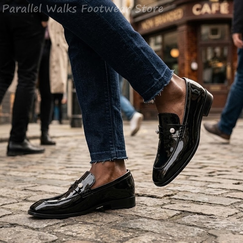 Heren zwarte lakleer imitatie  - Men'S Shoes Smart recensie en prijs