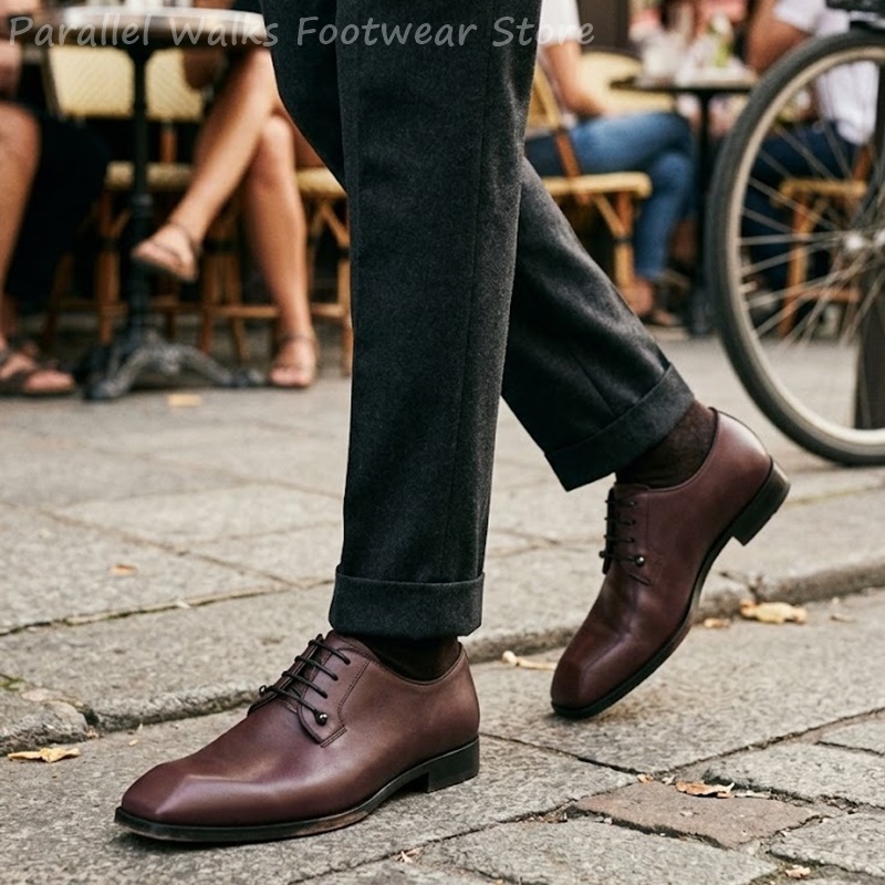 Heren donkerbruine leren Derby - Men'S Shoes Smart recensie en prijs